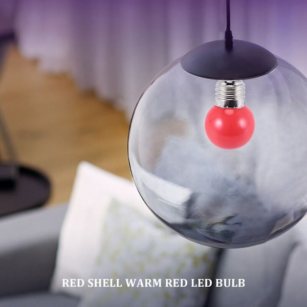 E27 LED Plastik Pære Varmt Rød Pære (0,5W Effekt, Rød)