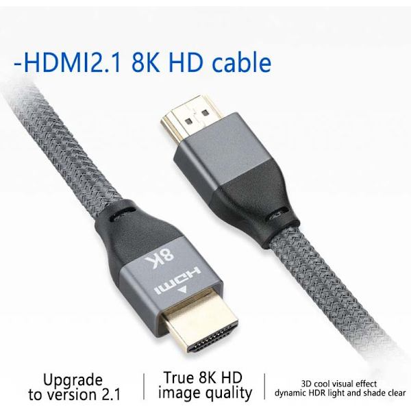Kabel, 8K @ 60Hz datakabel version 2.1, let og bærbar til projektorer, tv-skærme