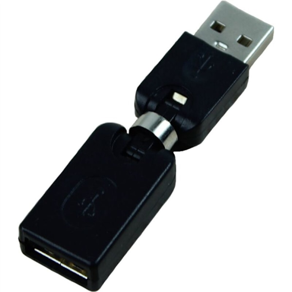 3X Svart USB 2.0 Hann til 360 Graders Rotasjon Vinkel Forlengelsesadapter