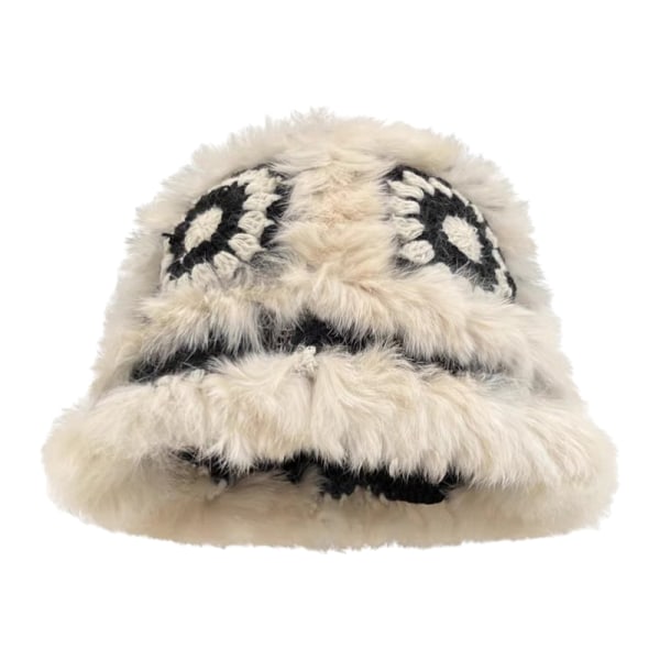 Firande hatt Vinterhatt för kvinnor Tidlöst Klassiskt mode Fluffig plysch Fisherman Vikbar mjuk hatt Casual hink One Size