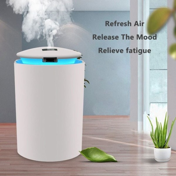 Aromaterapi Diffuser Mist Luftfukter Diffuser med USB-B Drevet LED Lys Stille Bil Luftfukter Essensiell Diffuser