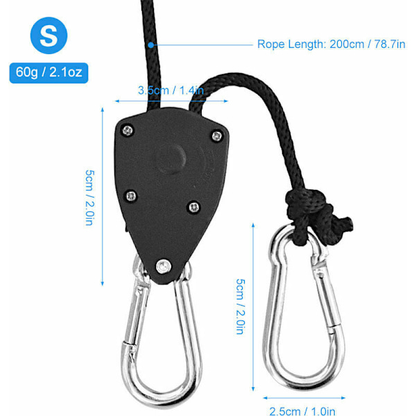 2 kpl Nostohihnakiinnikkeitä, Raskaankaluston köysikiinnike, säädettävä nostohihna, kajakin ja kanootit, keulaköyden lukko, kiinnitysremmi, koko S
