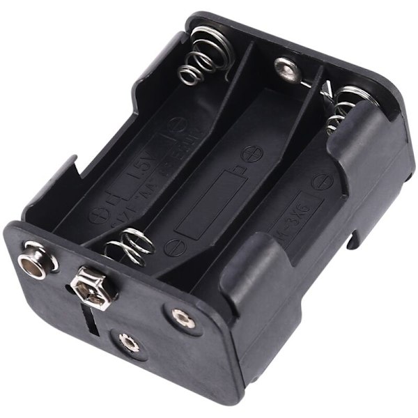 Dubbelklassad 6 x 1,5 V AA svart batterihållare