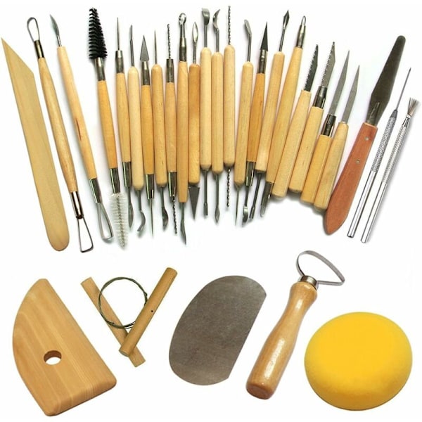 Keramikverktyg Skulpturverktyg Lera Gravyr för Potter / Keramikkonstnär Kit 30 st