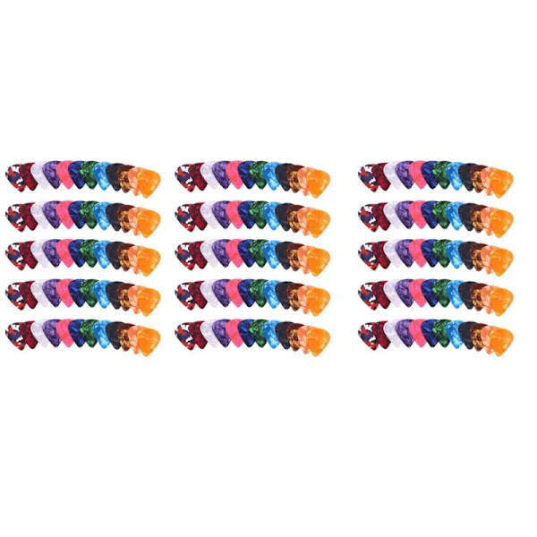 180-pack Färgglada Abstrakta Konstgitarr Unik Present för Bas, Elektrisk och Akustisk Gitarr Inkluderar 0,46 mm, 0,71 0,96 mm