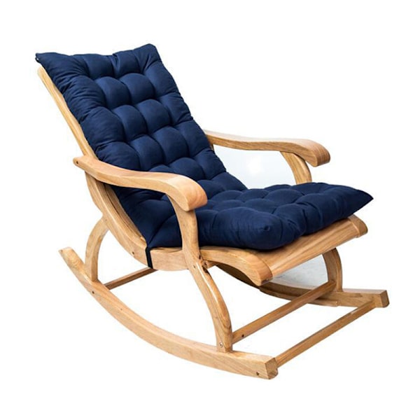 Suede Chaise Longue Kuddar Halksäkra Gungstolskuddar Trädgårdsfåtölj Kuddar Tjocka Kuddar med Band