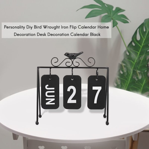 Smijernfugl Flipkalender DIY Personlighed Hjemmekontor Dekoration Sort