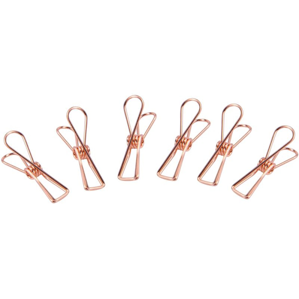 Sæt med 25 små guldmetalclips - Universalklips til almindelige tørresnore