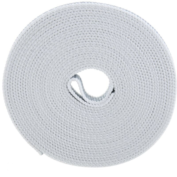 Blindbånd i grå og hvid nylon, 22mm x 6m