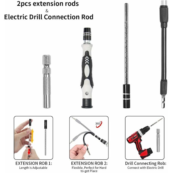 Precisionsskruvmejselset, Faireach skruvmejselset professionella reparationsverktyg 115 i 1 multifunktionell magnetisk skruvmejselset för iPhone Laptop Mac