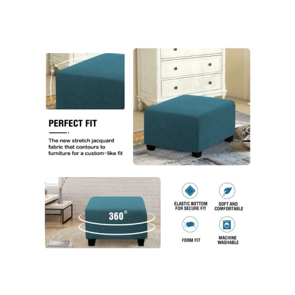 Jalkarattaiden cover Elastinen neliönmuotoinen rahian sohvan cover olohuoneen rahian huonekaluihin (vihreä)