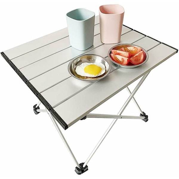 Bärbar Campingbord, Lättvikts Fällbord med Aluminium Bord och Bärväska för Utomhus, Camping, Picknick, BBQ, Strand, Fiske-Sunny