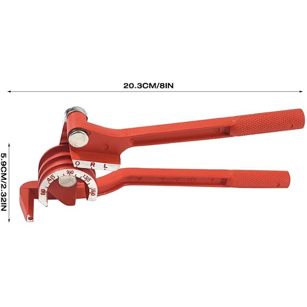 Putken taivutin, 3-in-1 taivutin 6 mm/8 mm/10 mm kupariputken taivutin kupariputken leikkuri 180° Raskaankaluston käsikäyttöinen putken taivutin HVAC-vesikaasuputkille - Punainen