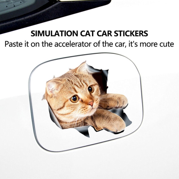 (4 kpl) 3D-kissan autotarra/tarra ikkunalle, kuorma-autolle, autolle, kannettavalle tietokoneelle tai