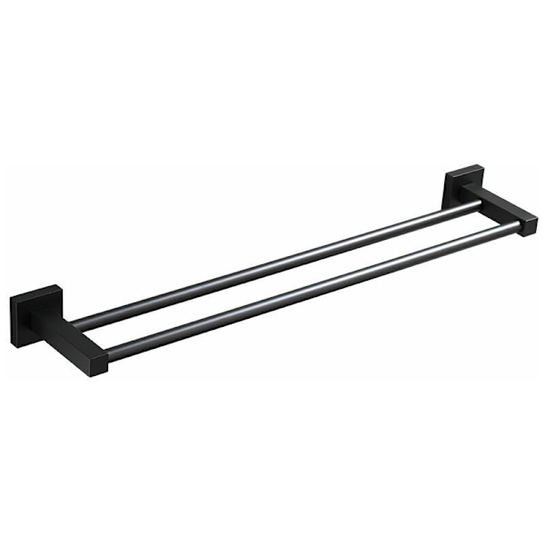 Badeværelses Håndklædeholder, Væghængt Håndklæde Stang (Sort, 50cm)