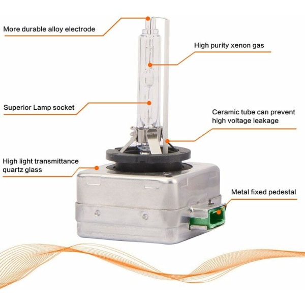 2-pak HID Xenon pære erstatning for D3S pærer - Bilhovedlykter, 12V, 35W (6000K)