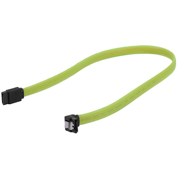 50CM SATA 3.0 III SATA3 7-stifts SSD-datakabel Höger vinkel 6Gb/s Hårddisk-datakabel med nylonhölje (Grön)