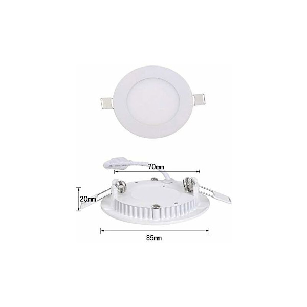 10 stk 3W Kald Hvit 6000K Nedfelt Downlight LED Downlight Ultra Tynn Panel Rund Nedfelt Downlight LED Downlight Ultra-flat Downlight LED Tak