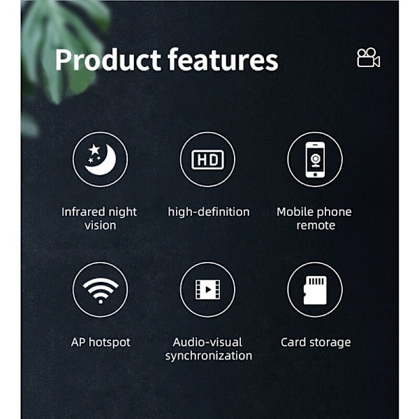 Mini Kamera HD 1080P WiFi APP Fjärrstyrd Smart Kamera Rörelsedetektering Nattseende AP Hotspot