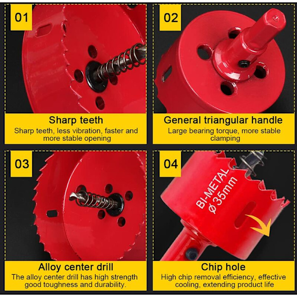 Hulsav 18mm M42 Bi-Metal Hulsav Universal Bor Bit Træ Hulsav med Hex Adapter til Jern Aluminium, Gipsplader, Rør, Plast Metaller 1stk