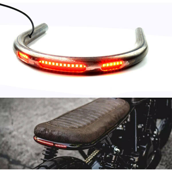 Universal modificeret 7/8 tommer motorcykel Cafe stål bagsæde ramme bøjle spænde LED bremselys blinklys