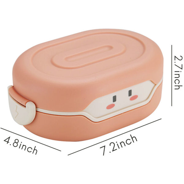 Bento-lunchboks til børn - Lækagesikker beholder, frysesikker - til salat, sandwich, frugt (grøn)