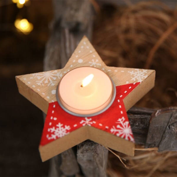 3 stk Julelysestake Ornament Trelysestake Romantisk Stearinlys Middag Lysestaker Skrivebord Festdekorasjon