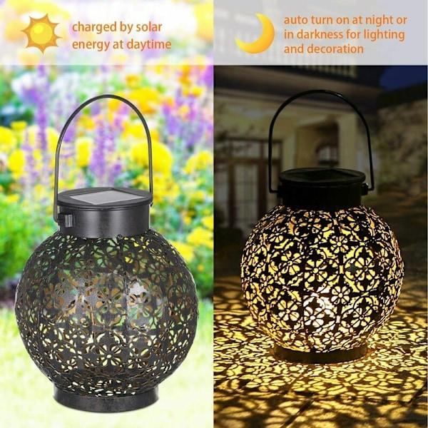 Solcellelykt, LED Utendørs Lykt Lampe
