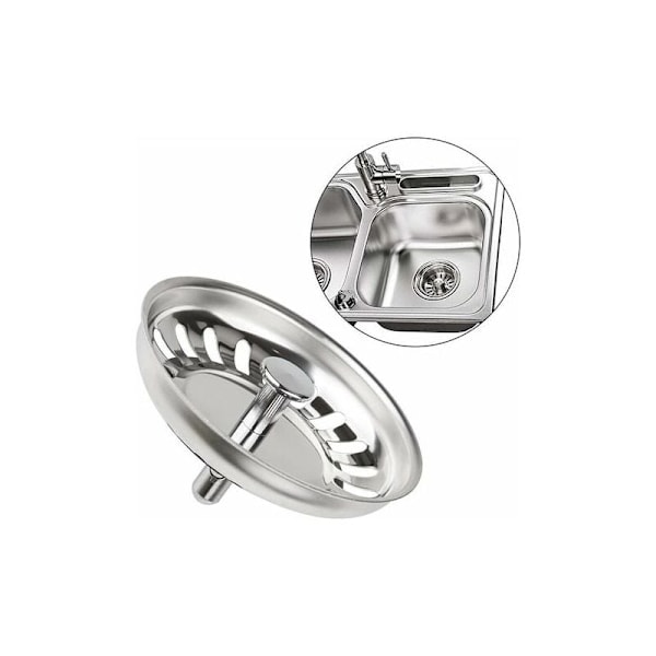 Klassisk afløbsrist med 79,3 mm diameter, 2 stk. Rustfrit stål Køkkenvask Stop, Universal Køkkenvask Si, Rustfrit stål Anti-Tilstopning Vask Dr