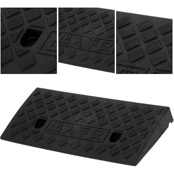 Plastramp för trottoar Bärbar tröskelramp 5 cm tjocklek för billastning Docktillbehör (svart)