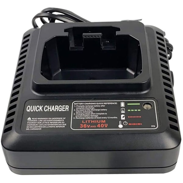LCS36 LCS40 Batterilader til Black and Decke 36V 40V Max Lithium-Ion LBXR36 LBX36 LBXR2036 LBX1540, EU-stik