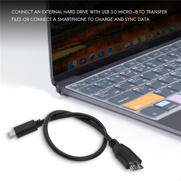 Hårddiskkabel, USB 3.1 Typ-C hane till USB 3.0 -B hane datakabel för surfplatta