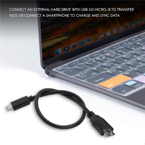 Kova levy -kaapeli, USB 3.1 Type-C -uros USB 3.0 -B -uros datakaapeli tabletille