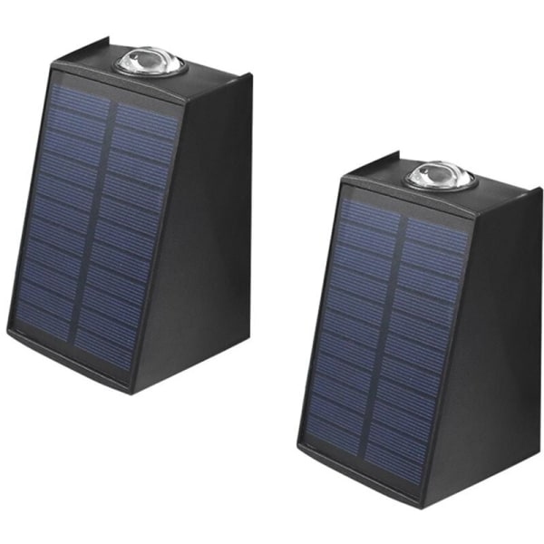 2LED Solar Utendørs Vegglampe Vanntett Utendørs Ambient Belysning Varmt Hvite Lys Hage Lamper Utendørs Vegglampe,