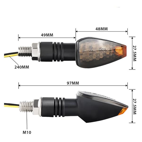 4 stk./sæt Universal Motorcykel LED Blinklys Lang Kort Tilbehør 12V