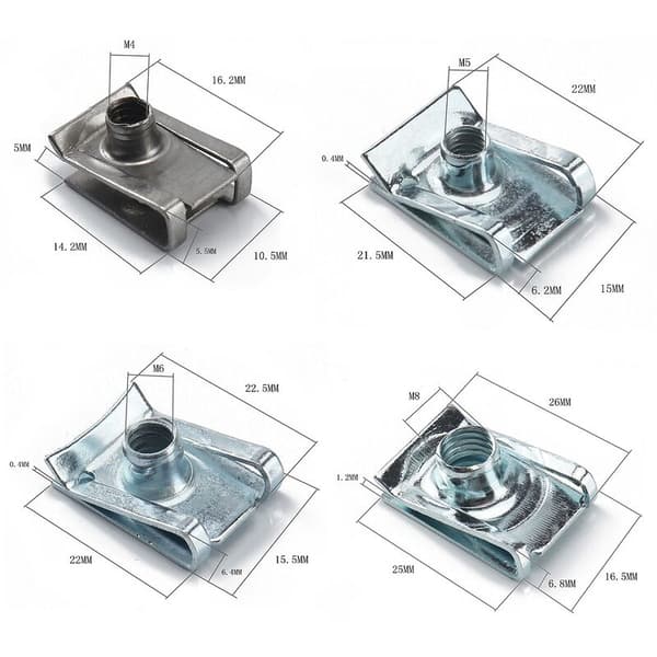 100 stk serie gjengede mutterinnsatser / / M6 / M8 for bil