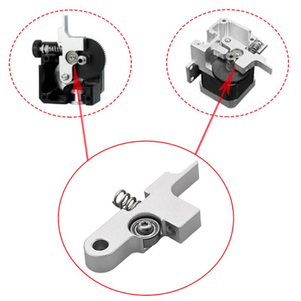 Metallisk Aerodynamisk Ekstruder Ekstruderingsarm for Prusa I3 MK2 Ultimate X1 3D-skriver 1.75mm Sølv