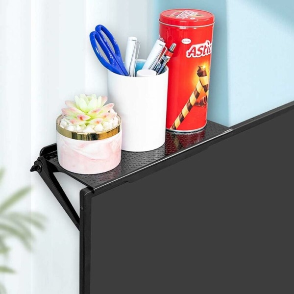 Set Top Box -hylly Monitoriteline/Holds Speakers Streaming -laitteet/Säästää tilaa/Musta-