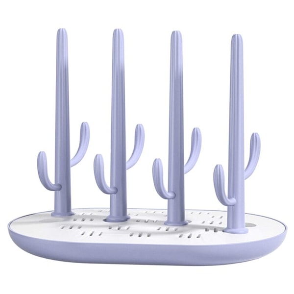 Baby Bottle Drying Rack Removable Drain Fits for Nipple Cups, Purple