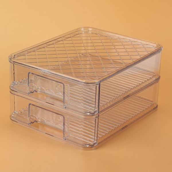 Kylskåpsförvaringslåda Crisper Transparent Kök Matförvaring Magiskt Bord Överlappningsfack Lådlåda