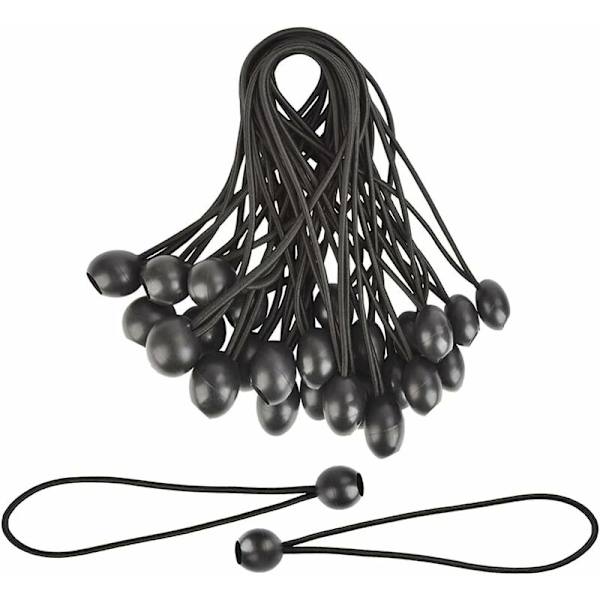 30 stk. Bold Bungee-Snore Elastiske Bindestreger, Presenning Sløjfer Fastgørelser, til Telte, Pavilloner, Baldakin, Banner, Flag, Sort.-DENUOTOP