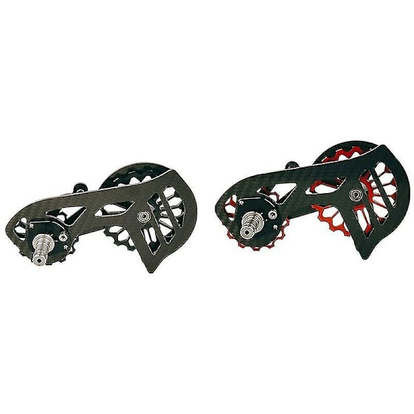 Växel bak för racercykel, kompatibel med Shimano 8000 8050 8070 9170 9150 9100, kolfiber, 17t remskiva, röd