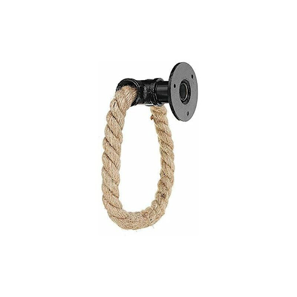 14 x 7 cm Hamp Reb Håndklædeholder Vintage Ring Væghængt Hamp Reb Håndklædeholder til Badeværelse, Toilet, Hoteller, Tema Restaurant-