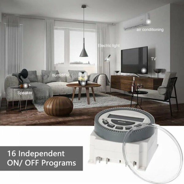 Liten digital timer med tidssvitsj