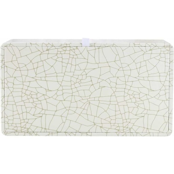 Rektangulär läder servettlåda (Beige - Ice Cracks mönster) - Fei Yu