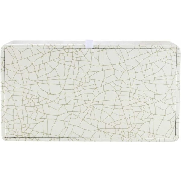 Rektangulær skinn serviettboks (Beige - Ice Cracks Pattern)-