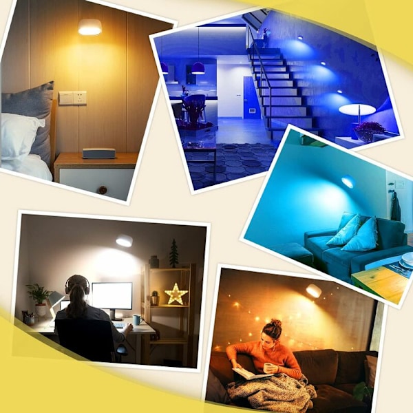 Latautuva LED-seinävalaisin sisätiloihin, kosketusohjauksella, RGB-himmennettävä, 360° kierto, latautuva seinävalaisin, magneettinen käytävälamppu makuuhuoneeseen, eteiseen