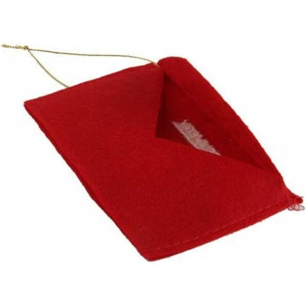 Jultomtens brevlåda Brevpapper North Noel Pole 10 st Brev till tomten Filtkuvert Broderi Julgransprydnad (Röd)