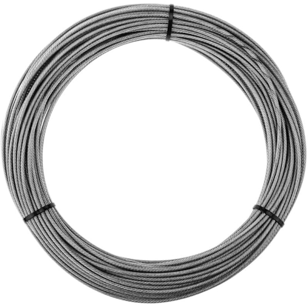25m spole med 7x19 4mm klar plastbelagt rustfritt stålvaier