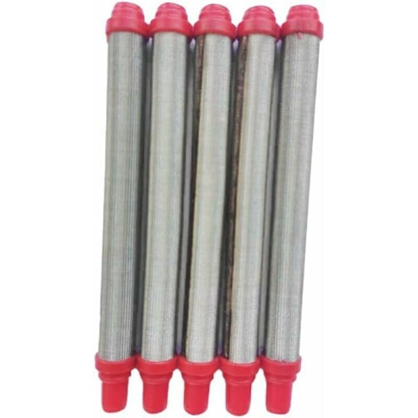 5 kpl Mesh-suodatinta Wagner Airless -maaliruiskulle, 304 ruostumaton teräs, punainen, 10310.5mm
